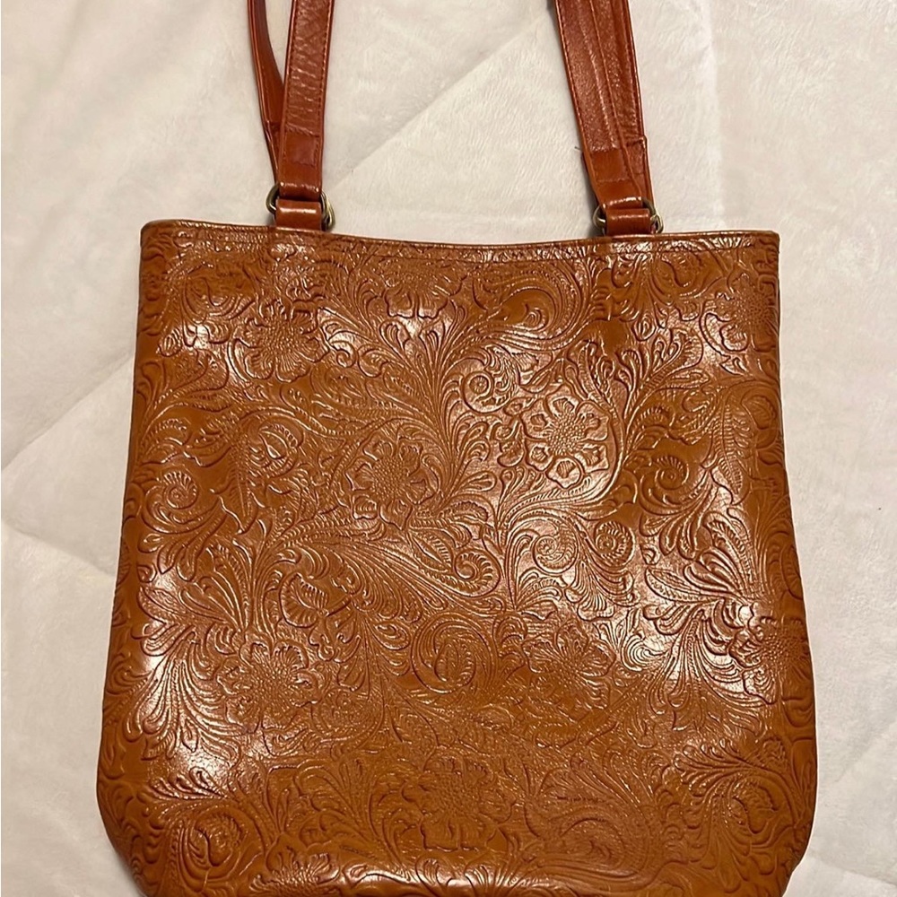 Faux Leather Tooled Bag